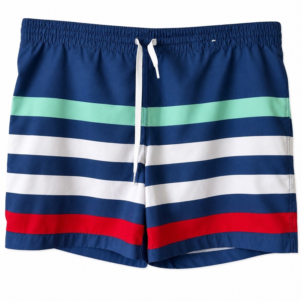 Chubbies Mens Swim Trunks Small Navy Blue Striped Mesh Lined 4.5 Inseam Shorts